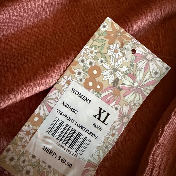 Kensie Pink Ruched V-Neck Blouse - Picture 2 of 3